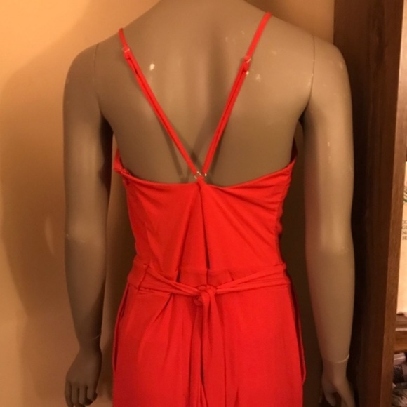 Express Red Belted Open Leg Jumpsuit Jumper - Picture 3 of 4